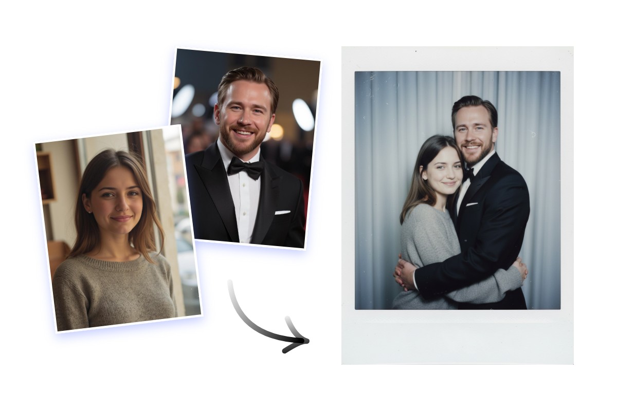 Crea fotos Polaroid retro con IA con tu celebridad o pareja favorita para imprimir en álbumes de fotos