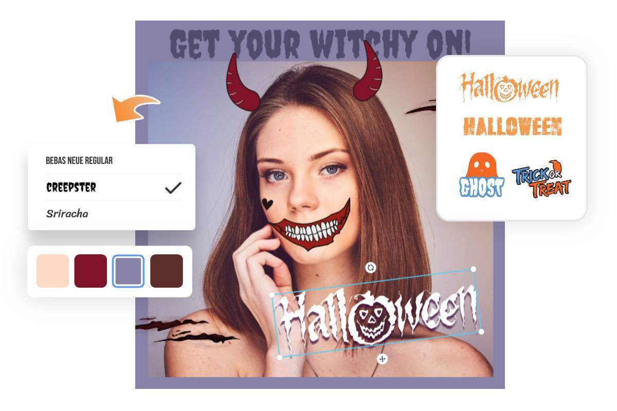 Make a personalized halloween card in fotor halloween photo editor online