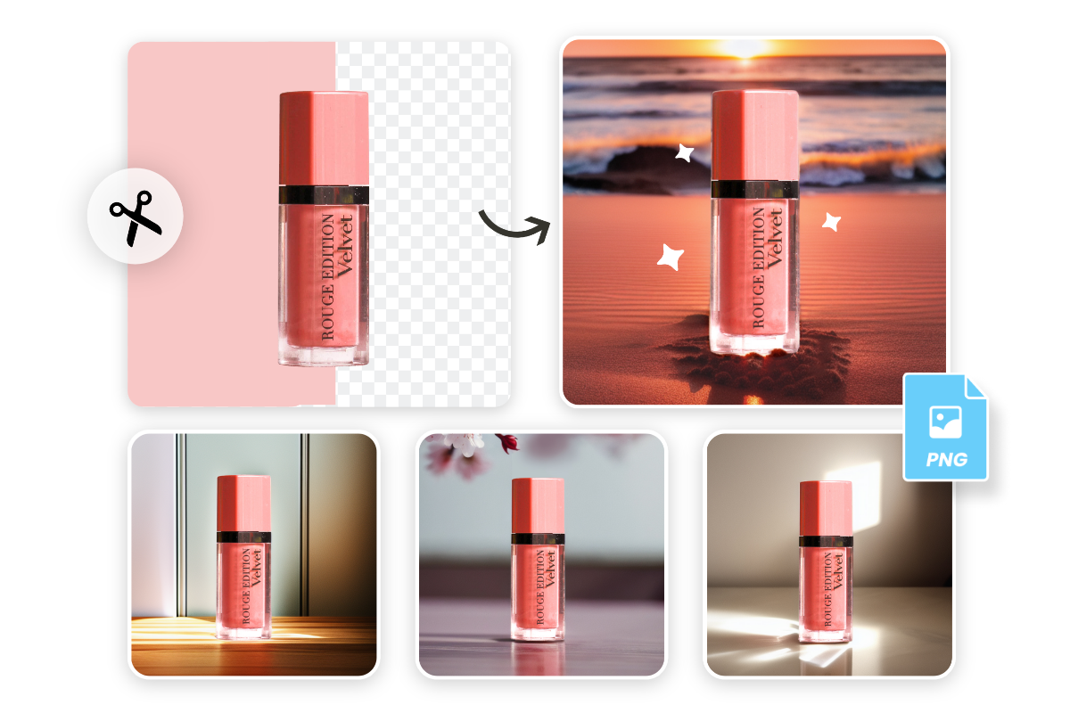 Rendi trasparente lo sfondo del rossetto PNG e cambia gli sfondi in Fotor