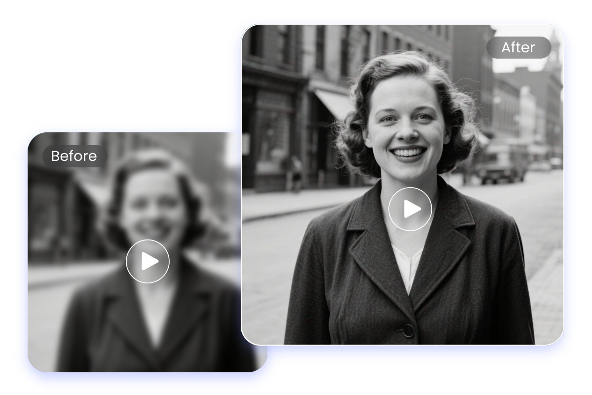 Make old video of a woman clearer with AI