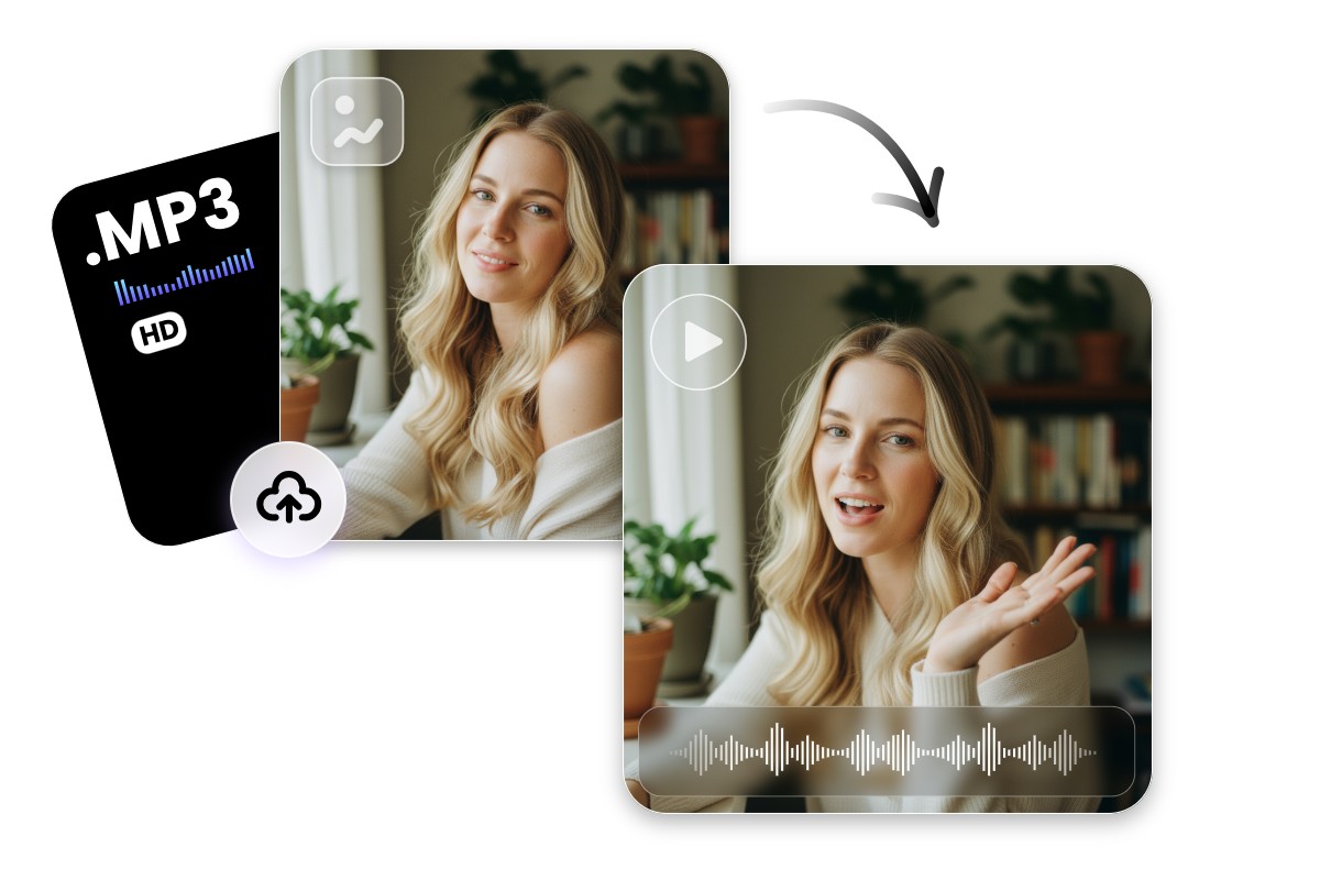 Make realistic AI talking avatar for yourself by uploading an image and an audio file to Wan