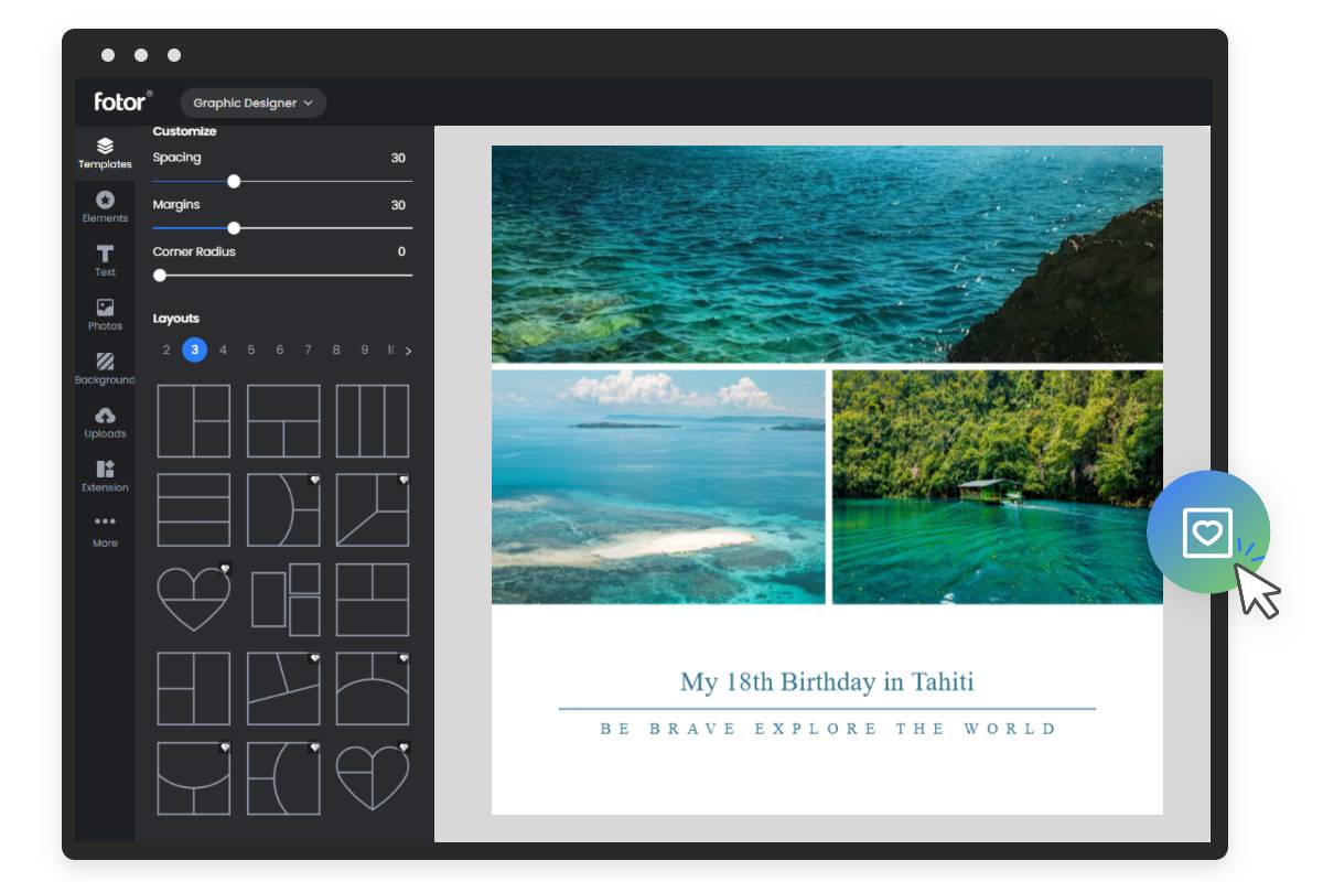 Make scene photo book in fotor