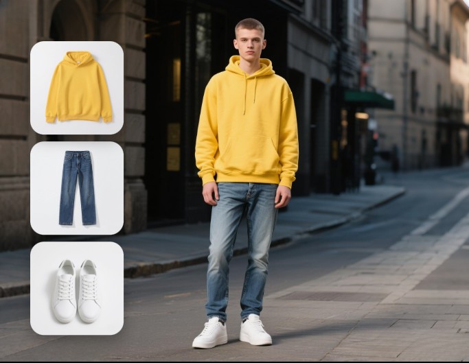 Male model clothing