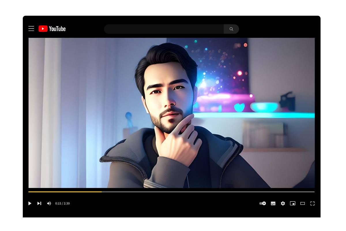 Man 3d avatar on live