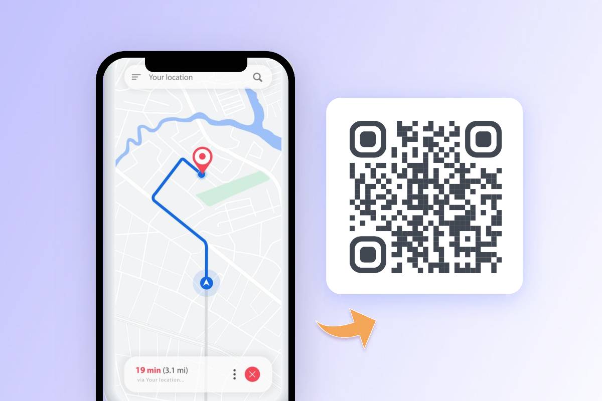 Map on iphone with address qr code