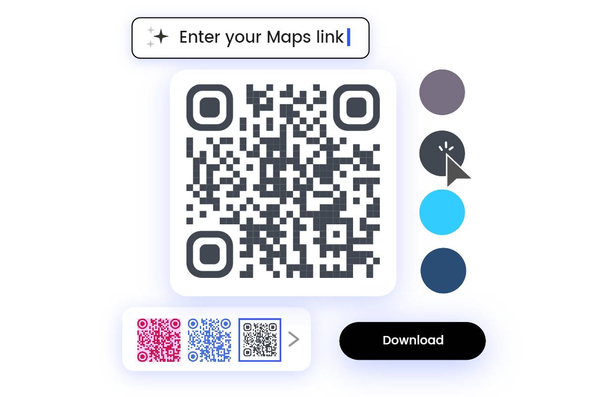 Map qr code with custom options