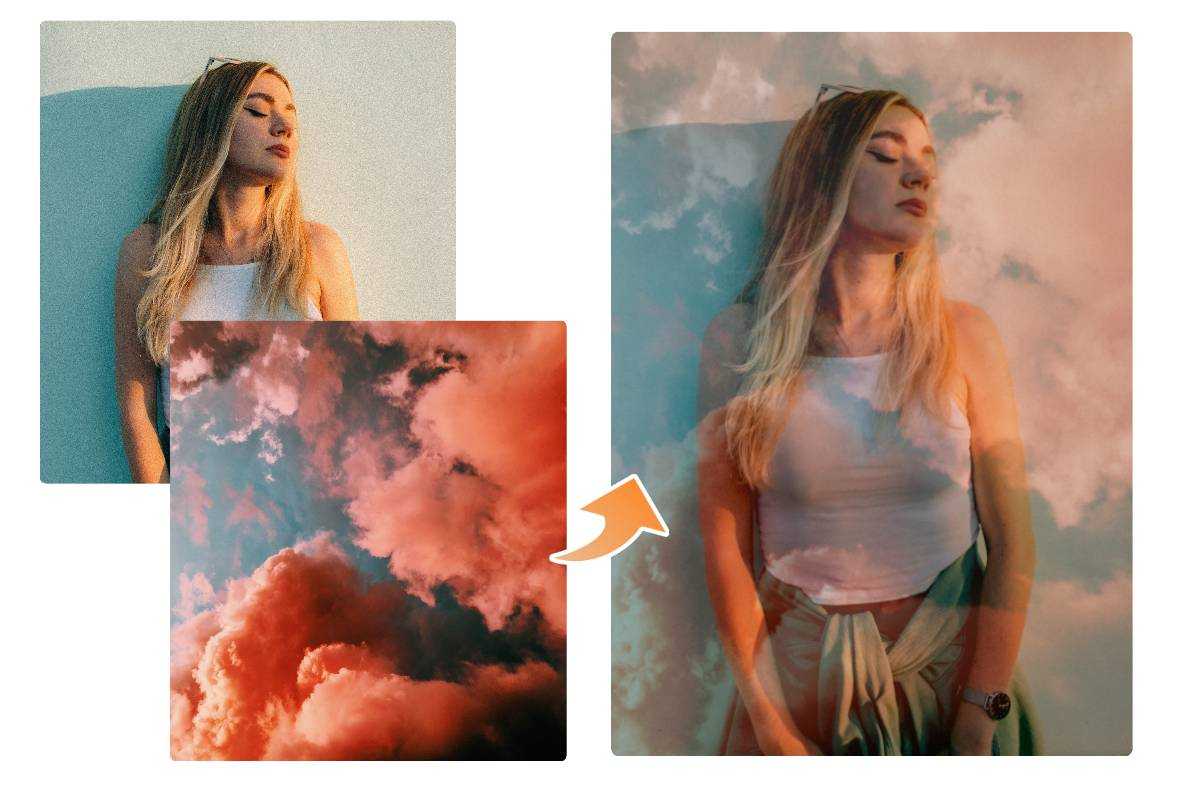 Mask two photos together with Fotor masking photo tool
