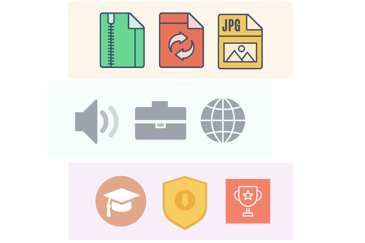 Nine predesigned icon templates in fotor icon editor