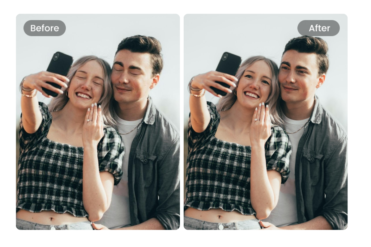 faire ouvrir les yeux sur une photo avec un portrait selfie