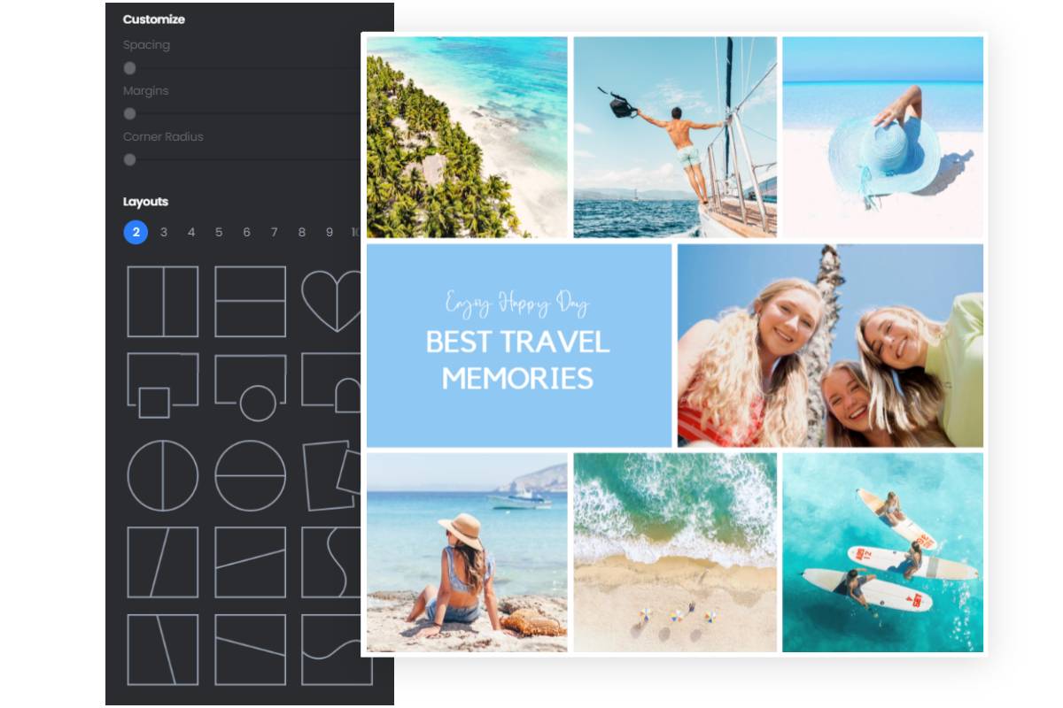 Photo book with multiple layout choice
