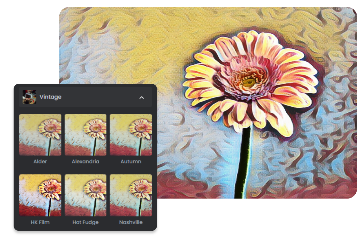 Pop art flower with various effcts