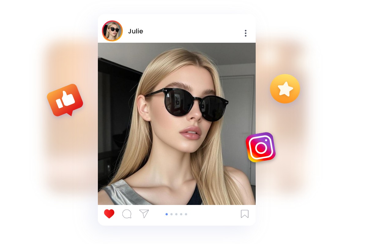 Publier des images d’essayage virtuel de lunettes sur les réseaux sociaux