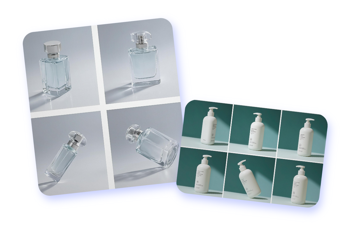 Product shots grids from different angles for marketing