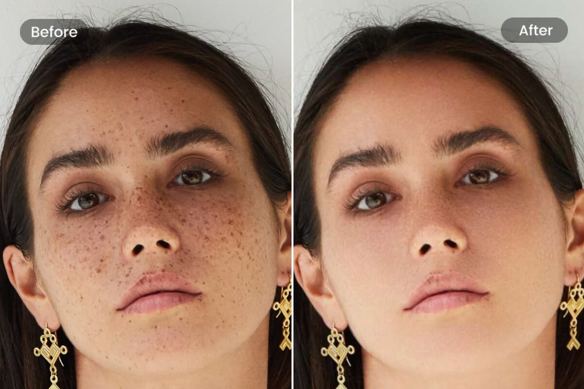 remove blemishes from a beautify woman portrait with fotor face editor