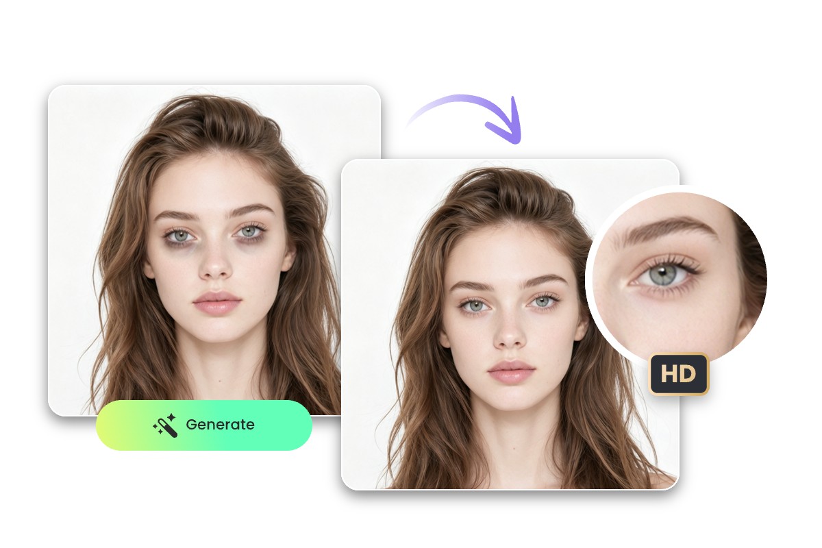 Remove dark circles from photo without image quality loss
