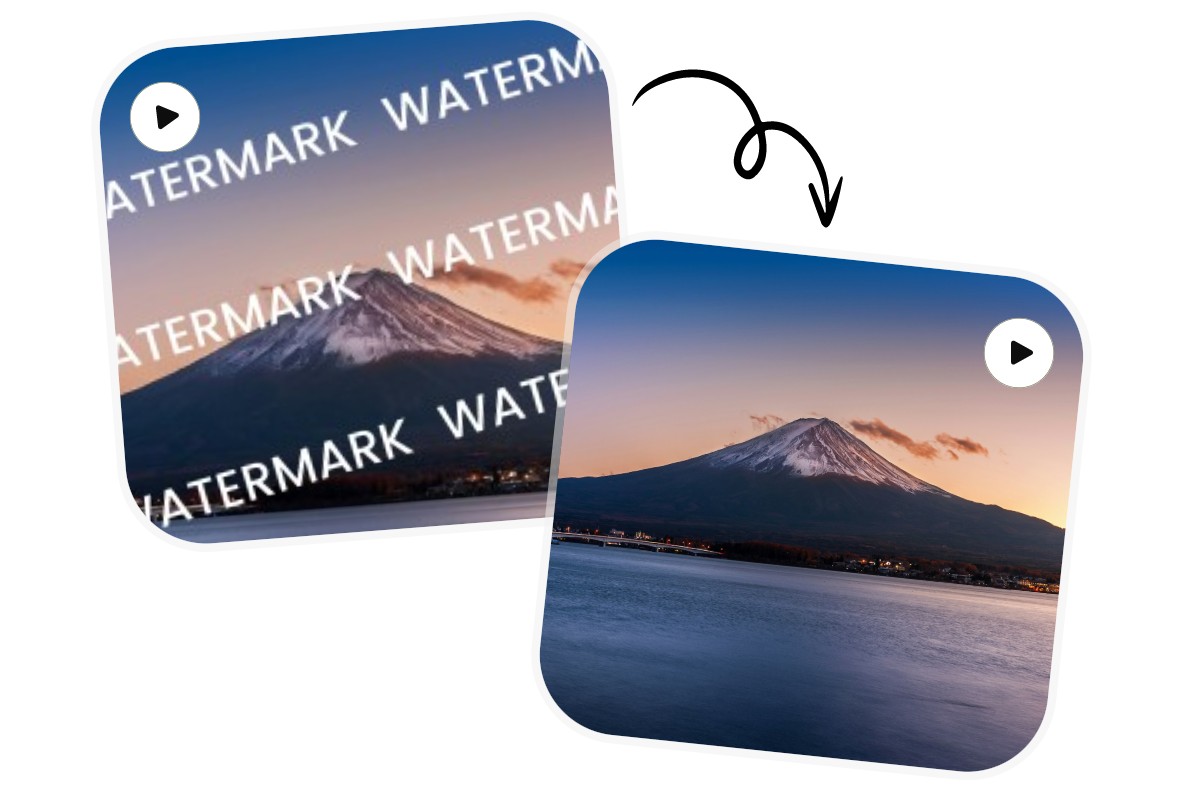 Remove watermark from a snow mountain landscape video
