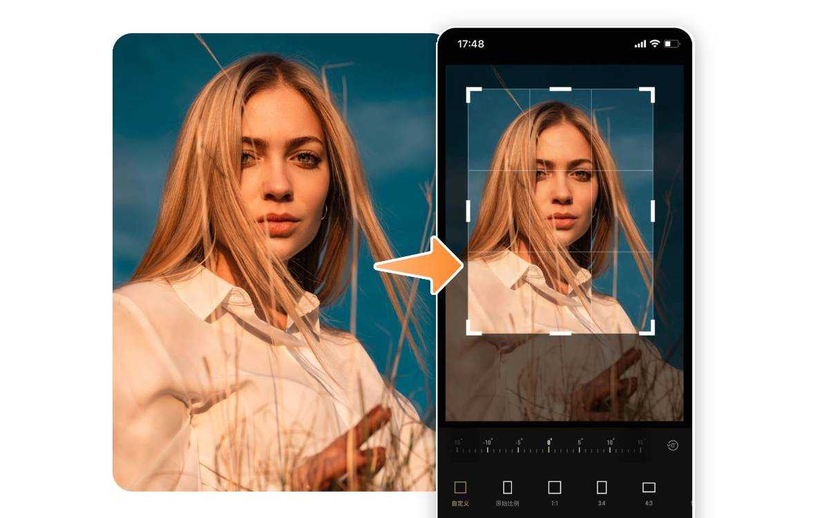 Fotor's kostenlose App zur Größenänderung von Bildern