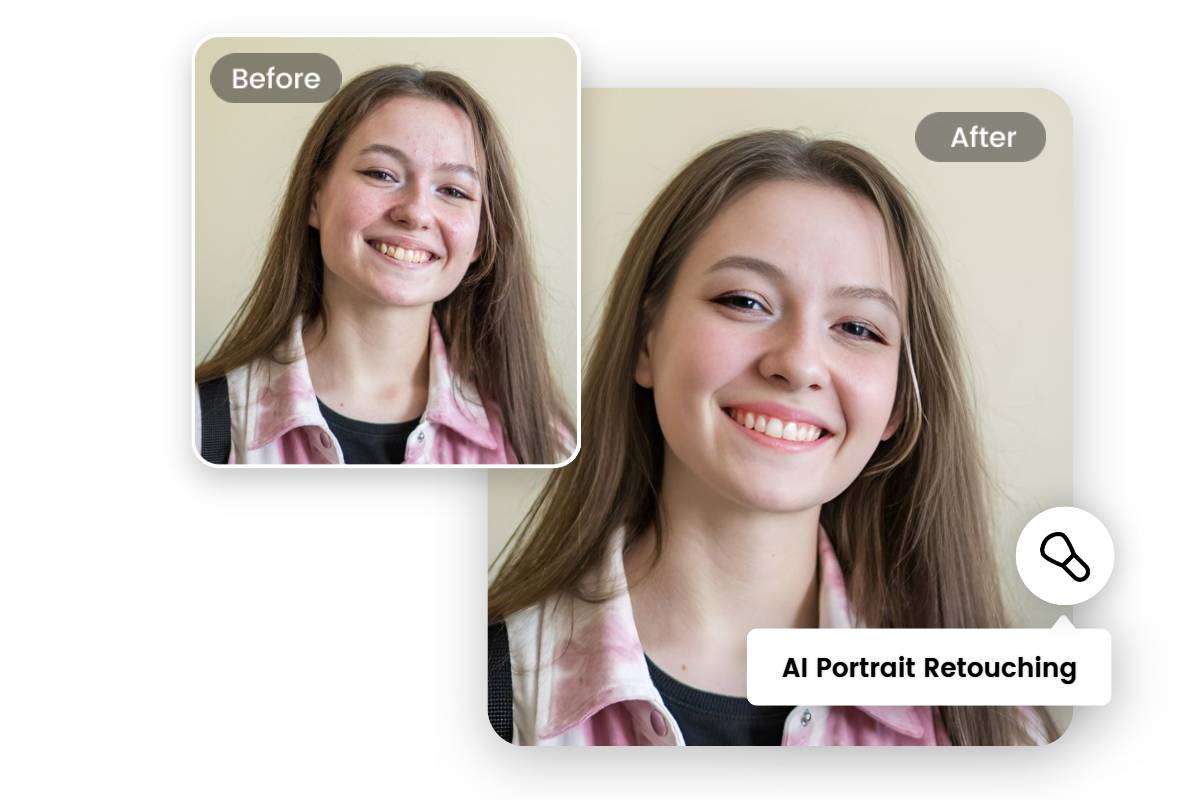 Ritocca il ritratto di una ragazza con l'editor di foto Fotors AI