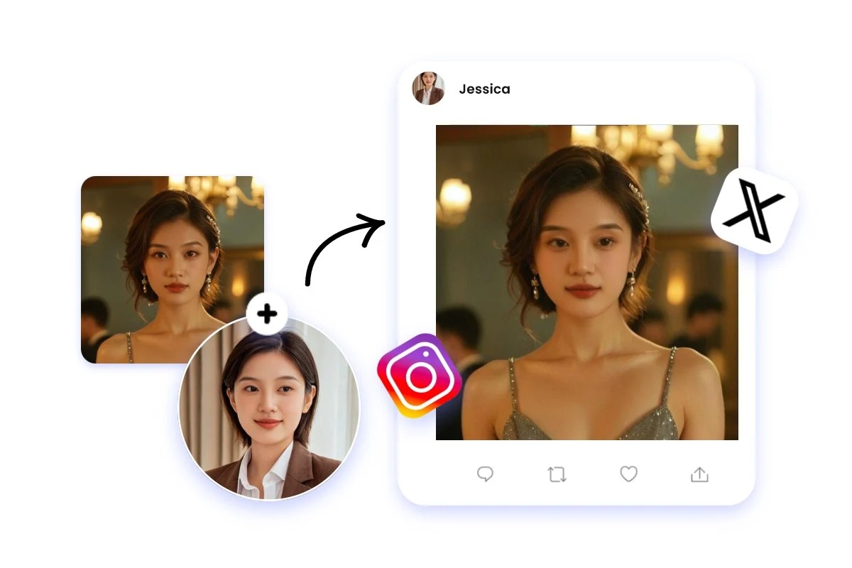 ロールモデル写真をSNSでシェア
