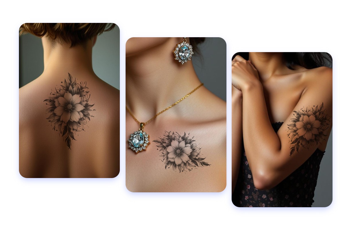 même tatouage sur la peau du dos et du bras