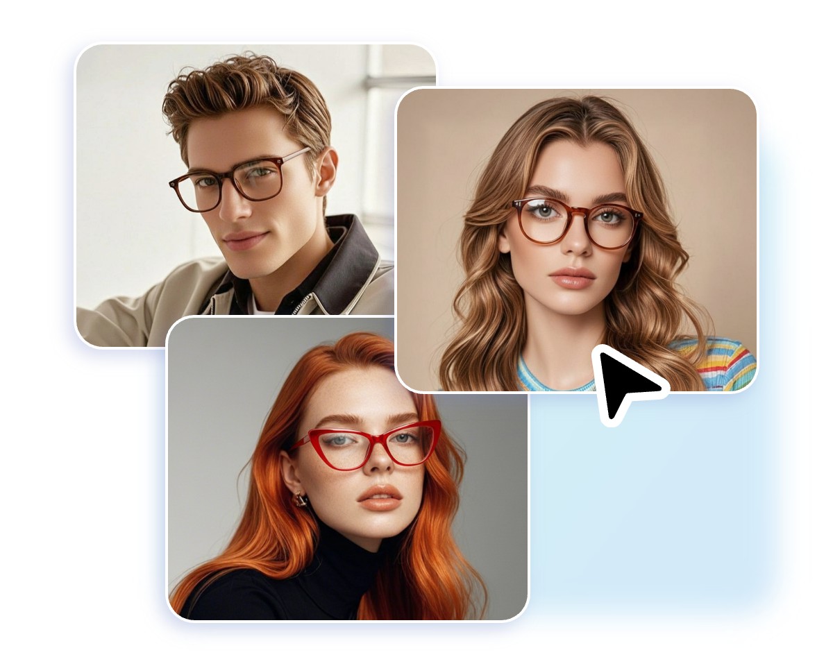 Sélectionner un modèle d’essayage virtuel de lunettes sur Fotor
