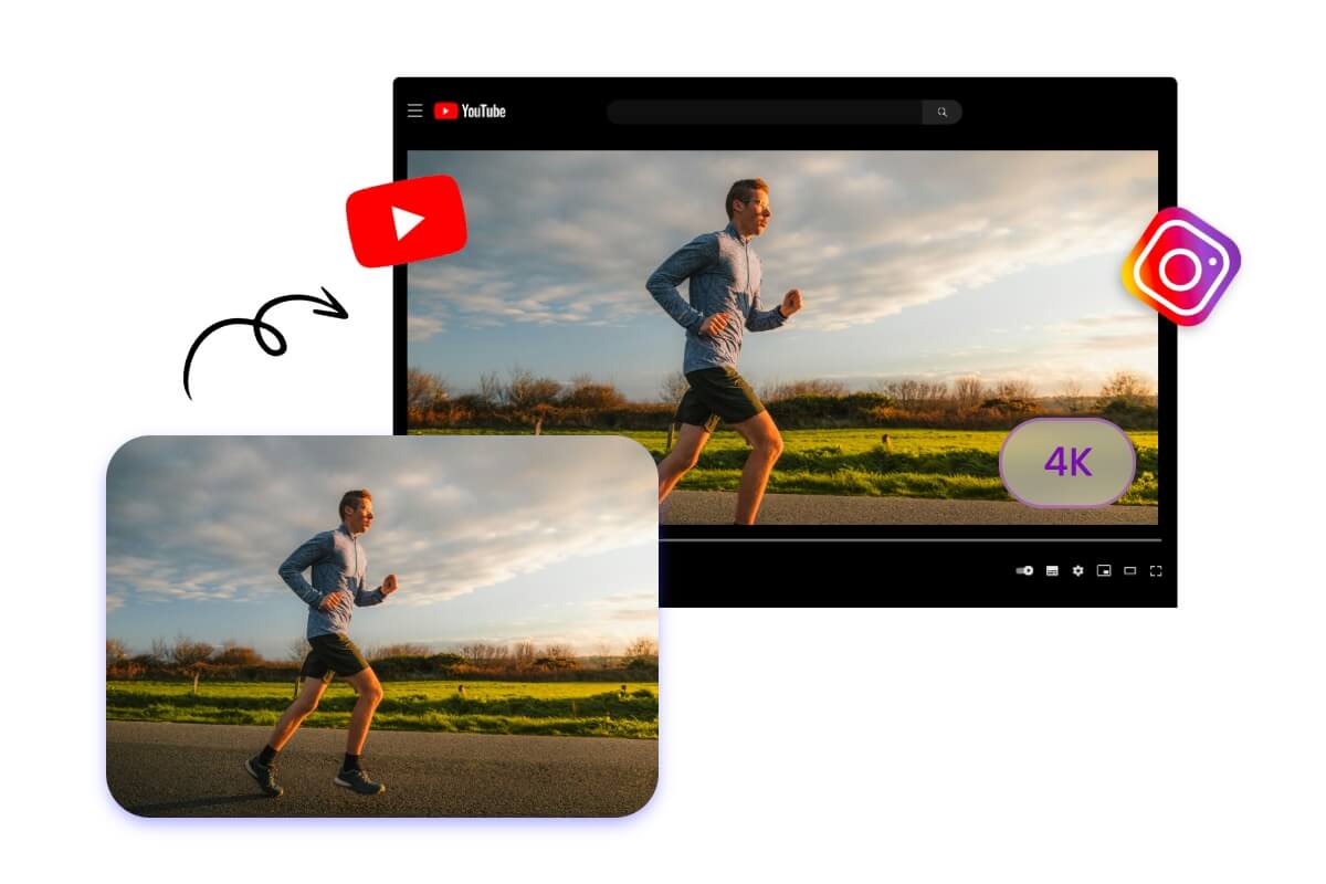 Share the ai upscaling video of a running man on youtube