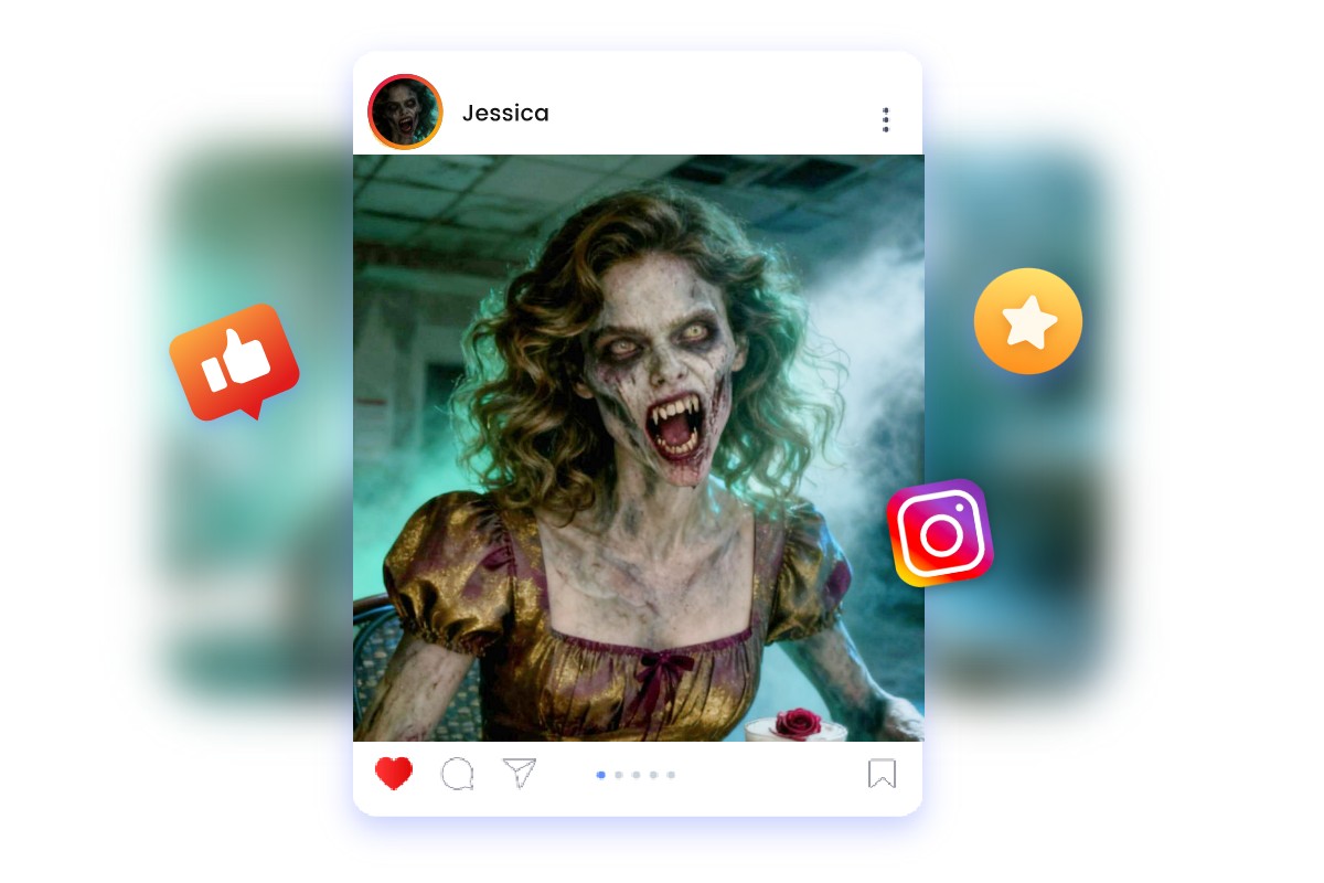 Share zombie photos on social media