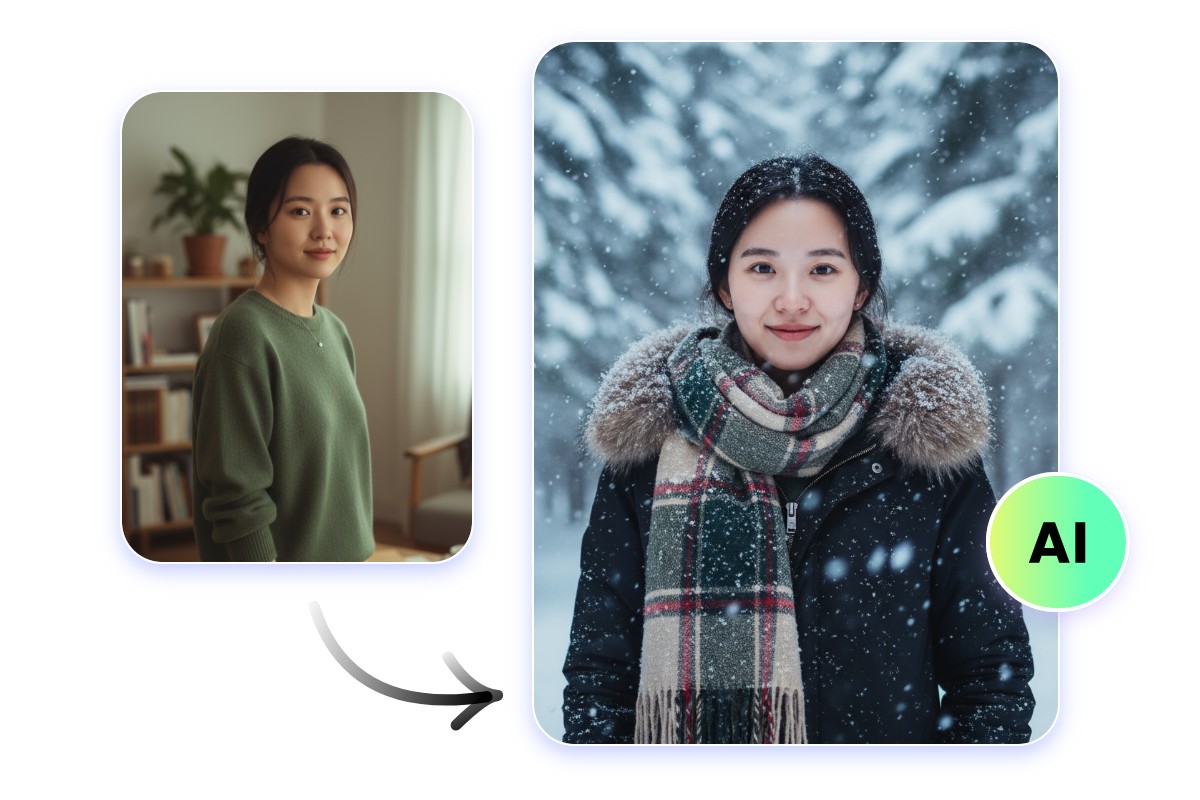 ワンクリックでAI雪加工写真を生成
