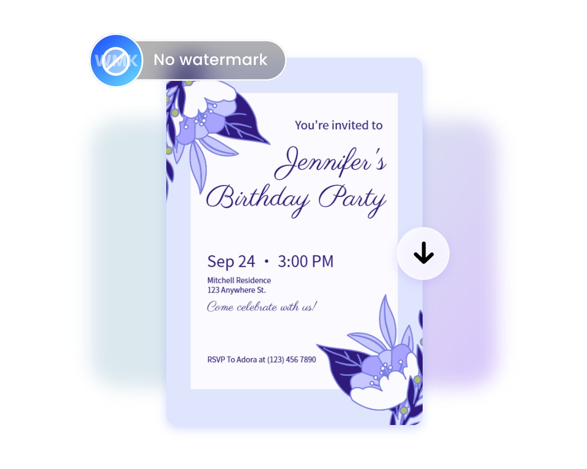 Step 3 download edited invitation card for free without watermarks