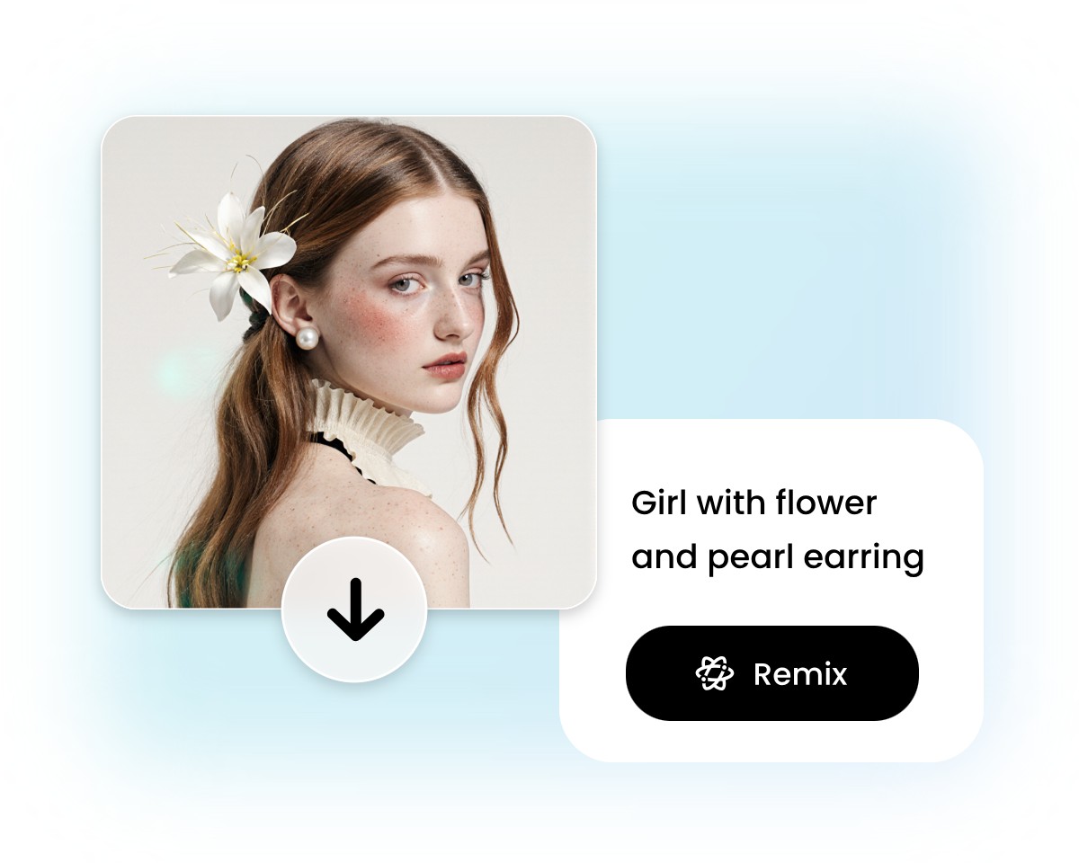Step 4 download your girl picture or remix with the prompt