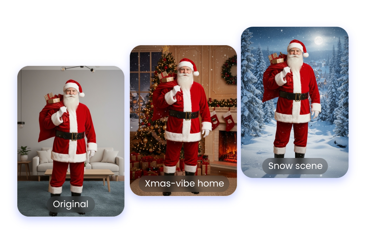 Swap backgrounds of a santa visual