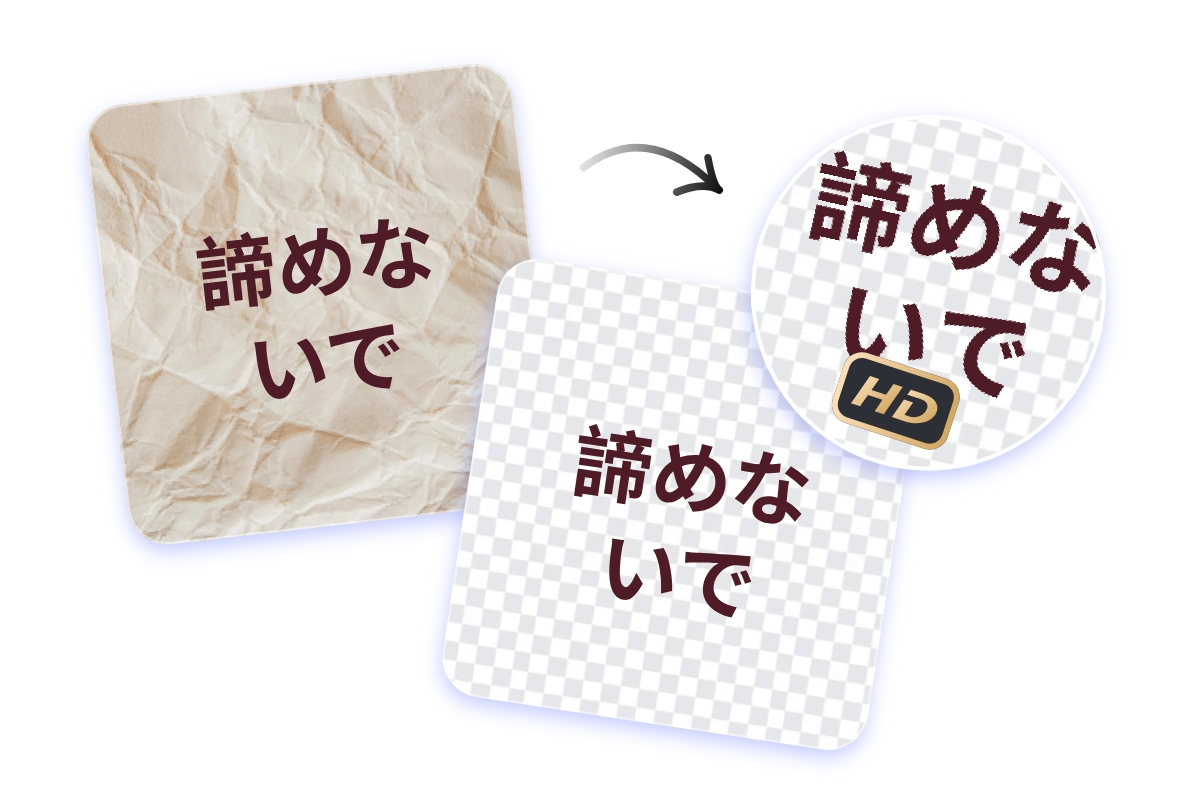 画質を保ったまま文字背景透過