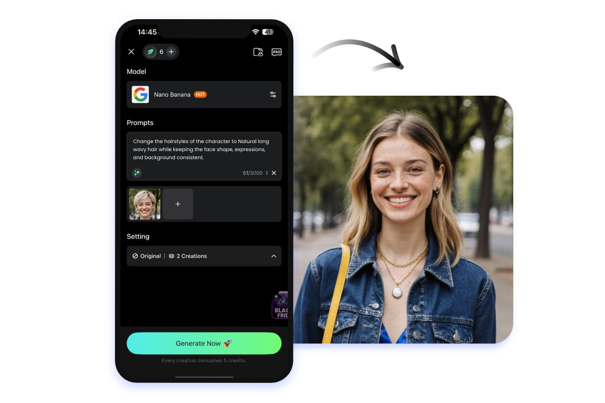 Changer de coiffure avec des photos grâce à l'application de coupe de cheveux gratuite IA de Fotor