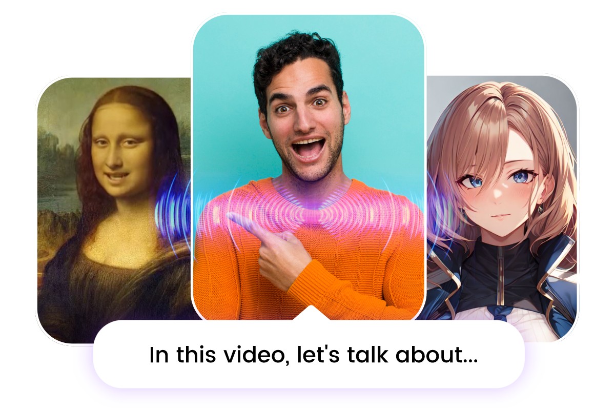 Three ai talking avatars of different styles generated in fotor