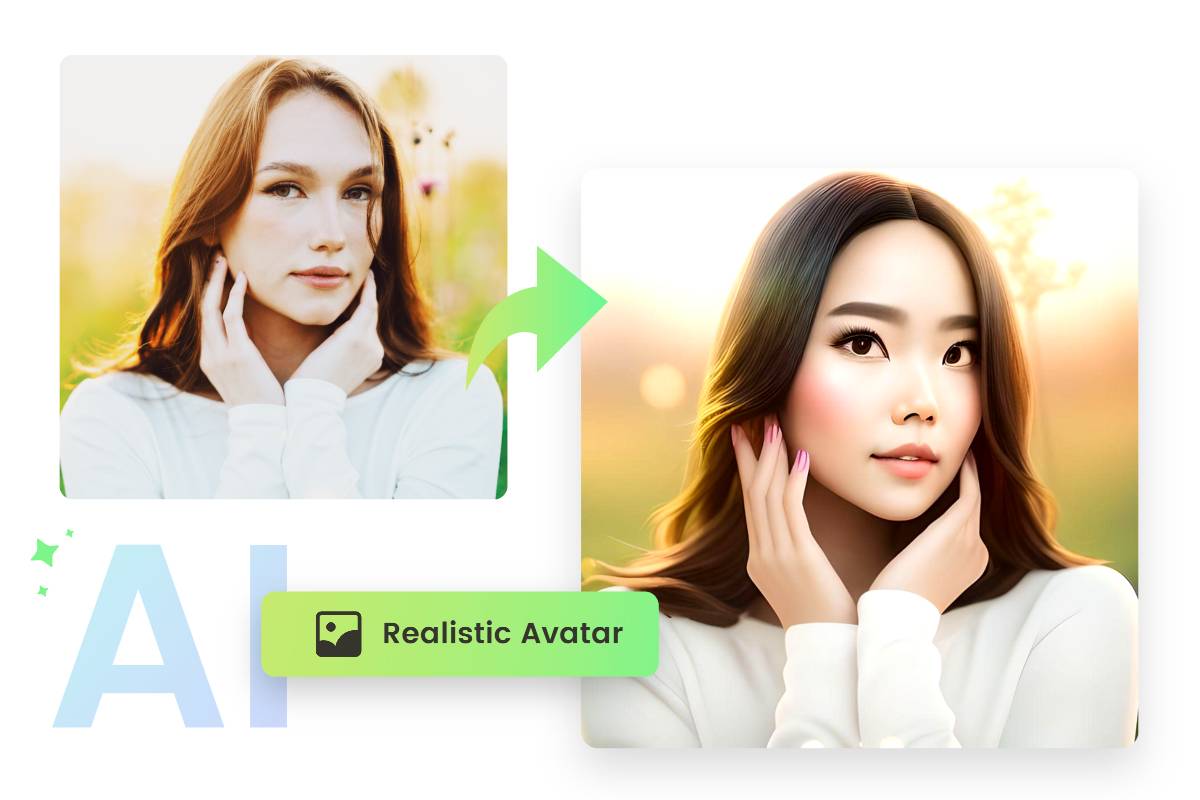 Transform female selfie into realistic avatar