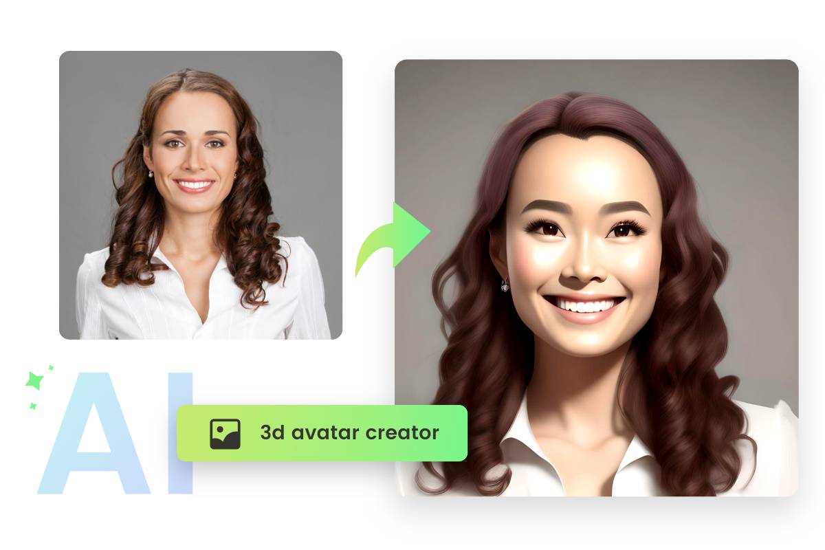 Transform woman portrait into 3d avatar with fotor 3d avatar creator