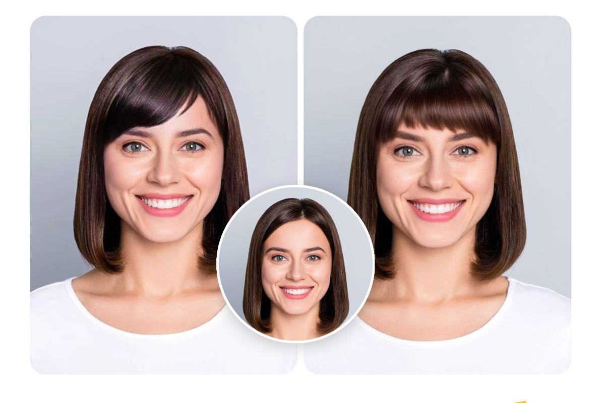 Try different bangs stye with Fotors bangs filter