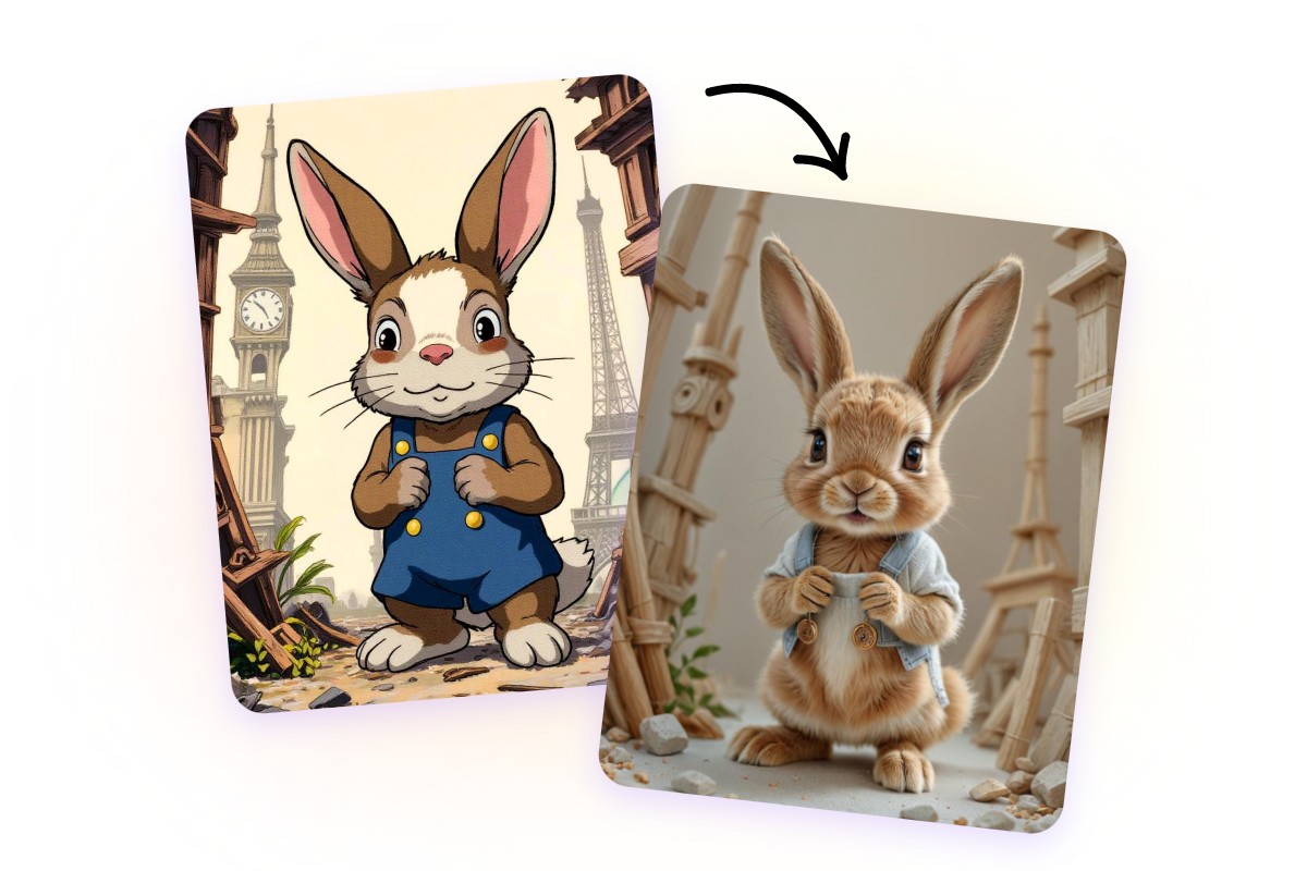 Turn a cartoon rabbit into real