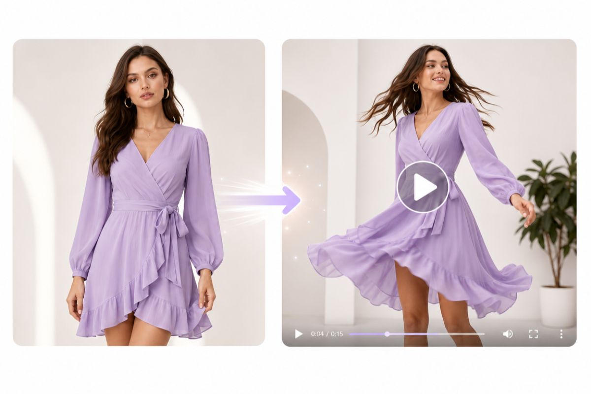 Turn a model photo into a dress product video