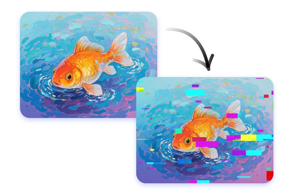 Turn a painting into a glitch drawing