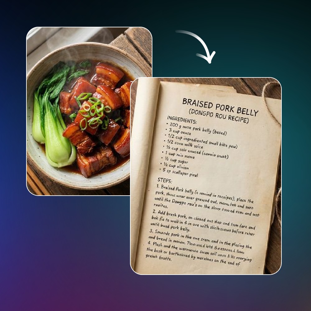 Turn any food photo into a cookable recipe