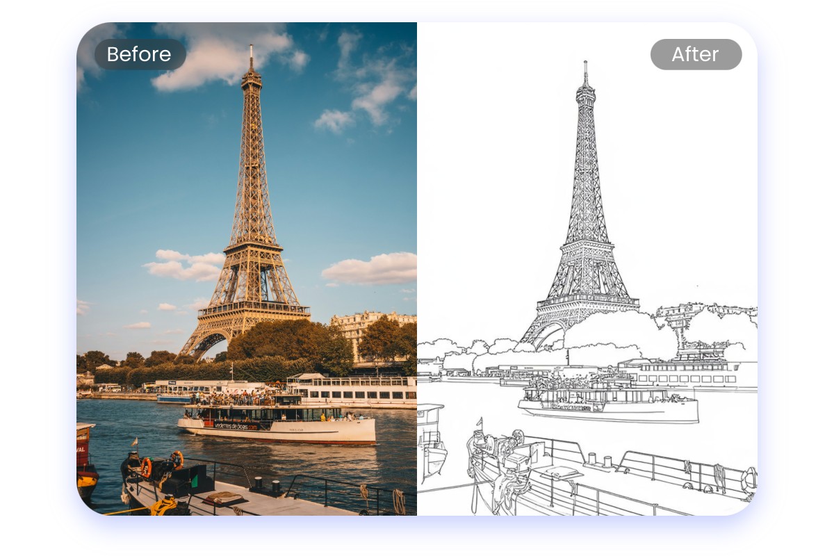 Turn the Eiffel Towers image to a stencil