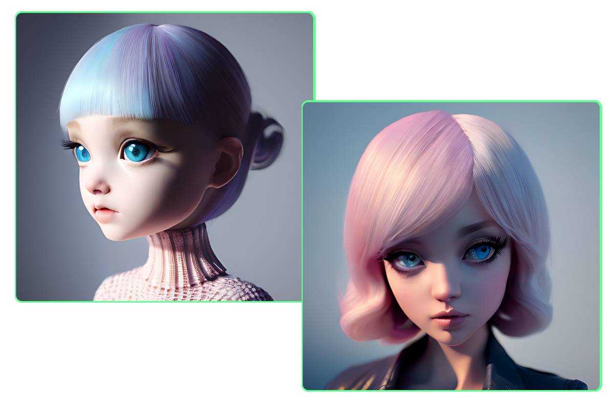 Dos chicas de anime 3D AI