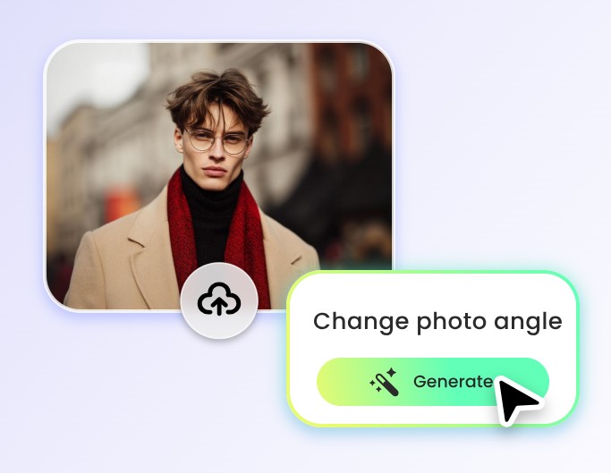 Upload a boy photo and enter your prompt concerning photo angle change