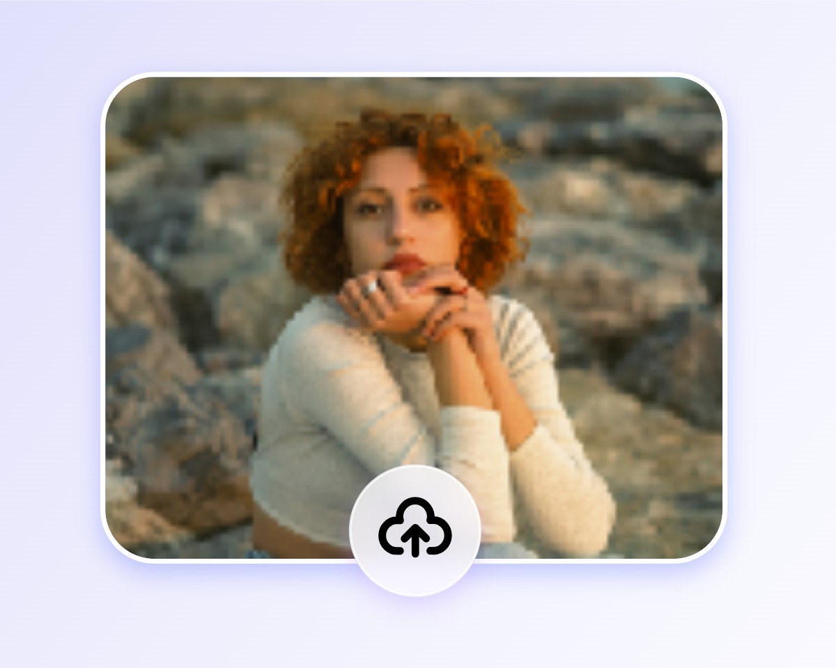 Upload a low quality and blurry photo of a woman to fotor ai photo enhancer