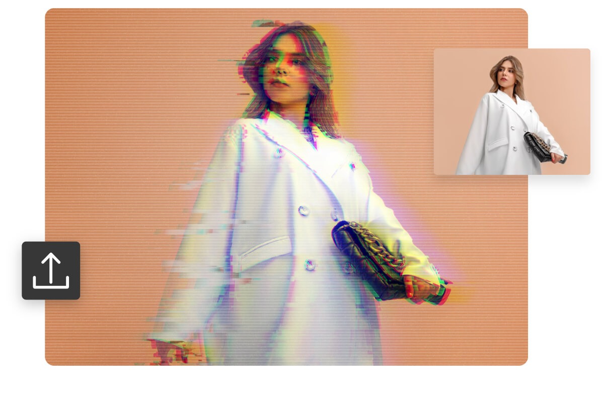 Télécharger un portrait de femme et ajouter-y un effet glitch