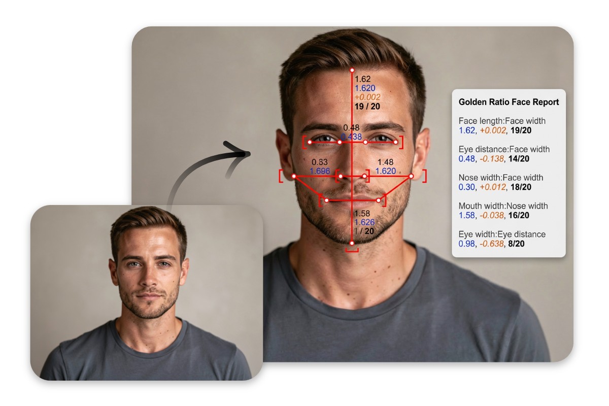 Upload your photo for an instant face score