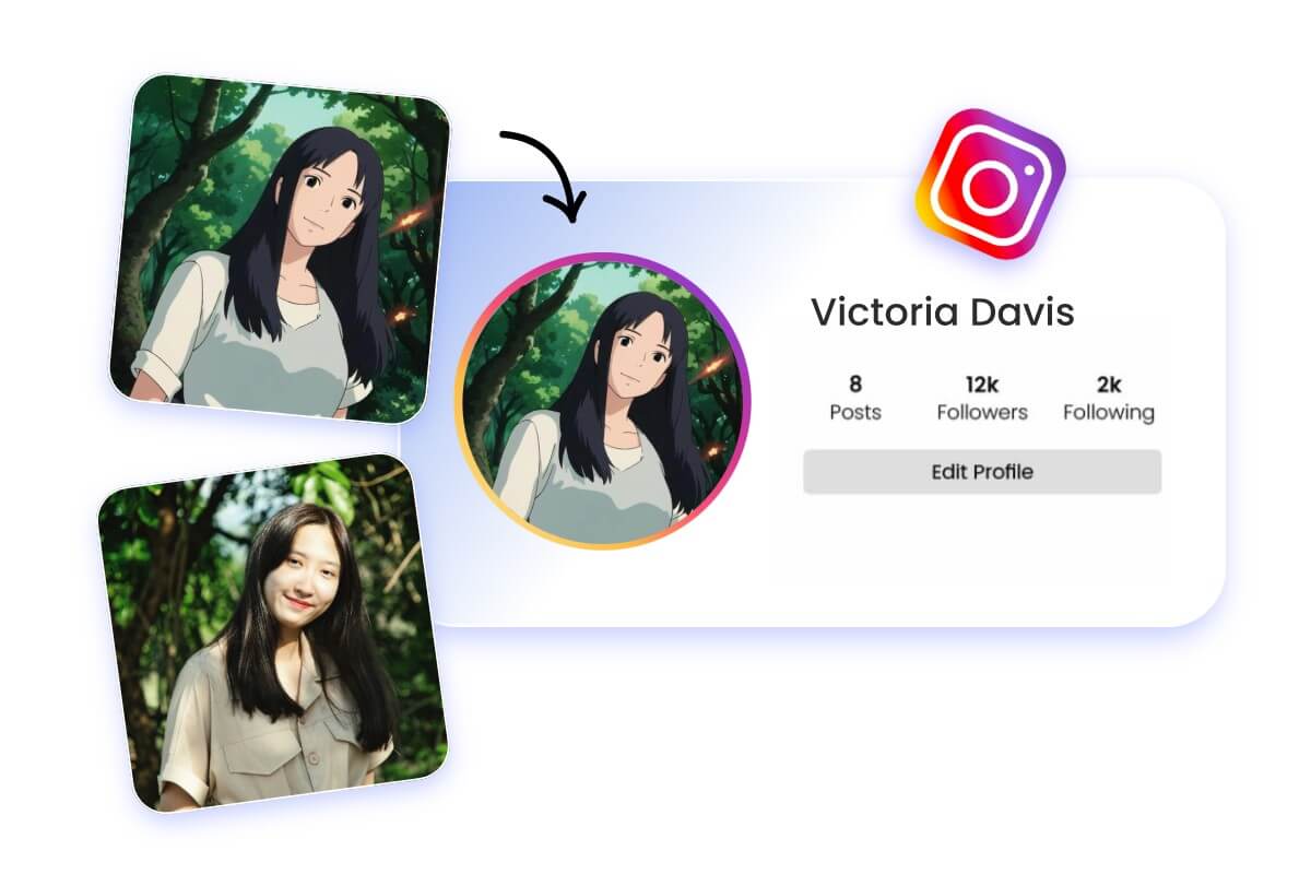 Use Fotor Ghibli image generator to create Ghibli pfp for social media