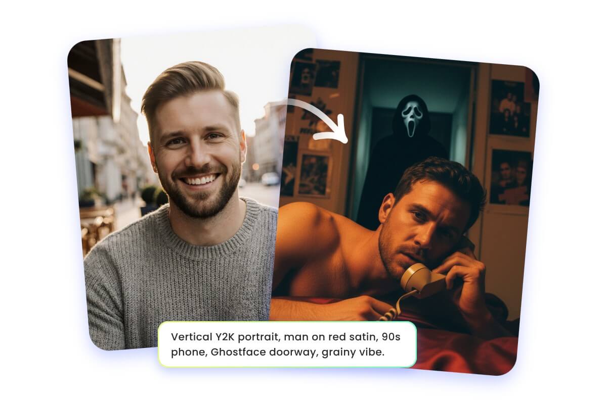 Utiliser une photo d'un homme pour créer une image avec Ghostface derrière lui