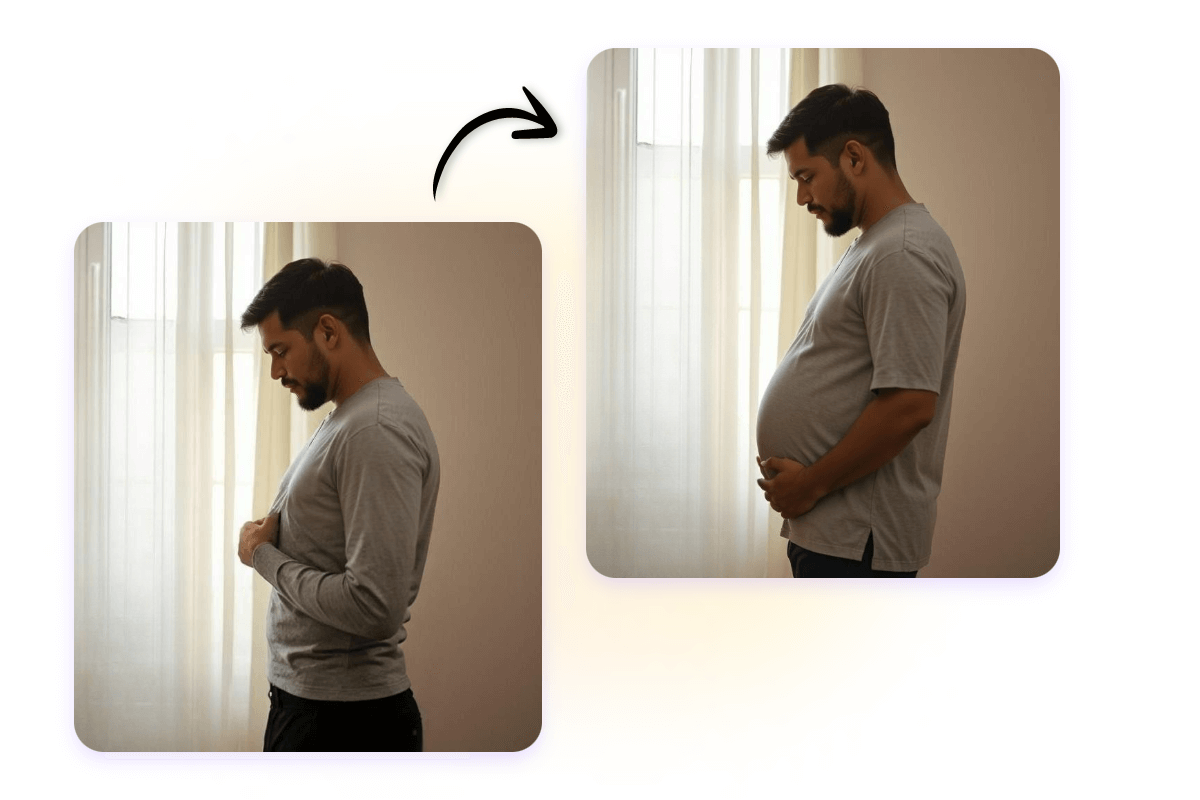 Use ai pregnant filter to make a man pregnant in a photo